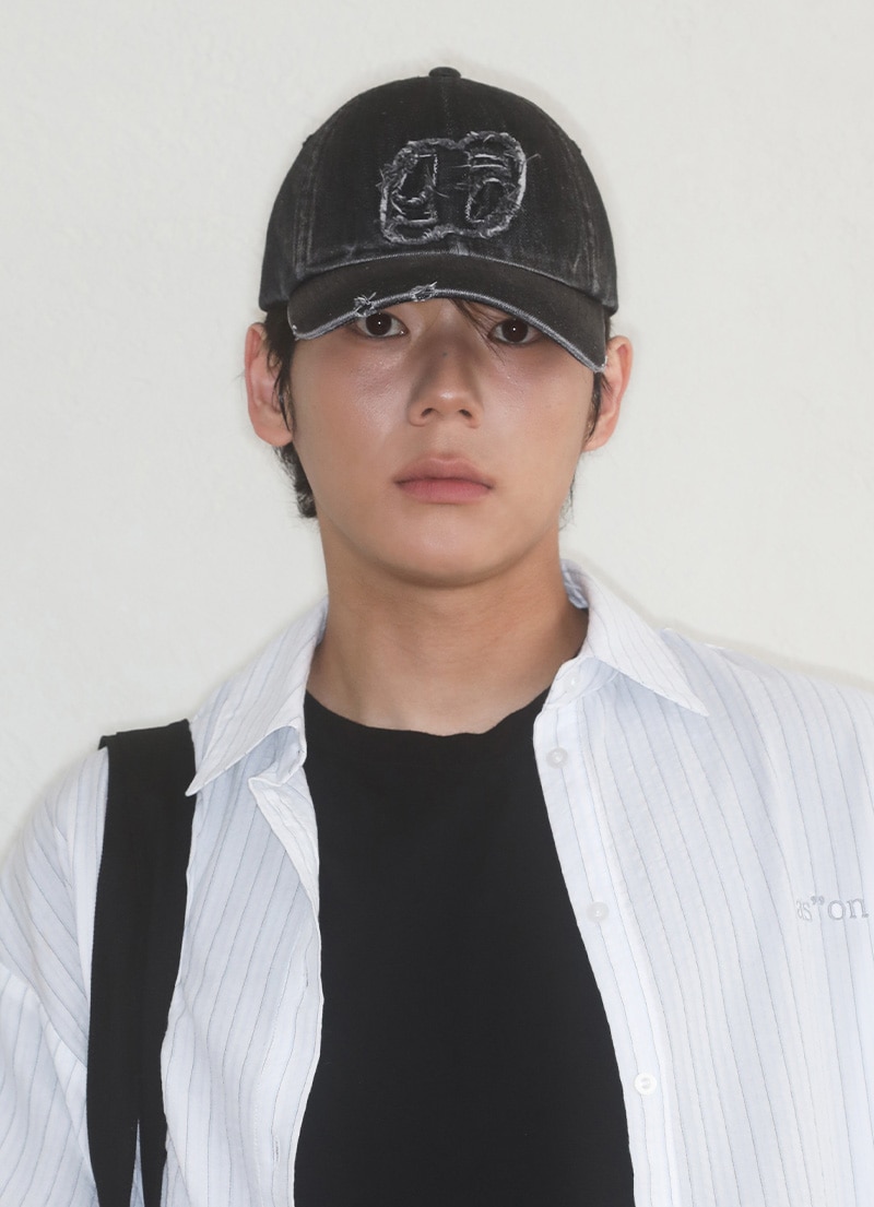 【AS"ON】 DENIM PATCH BALL CAP / BLACK キャップ 正規品