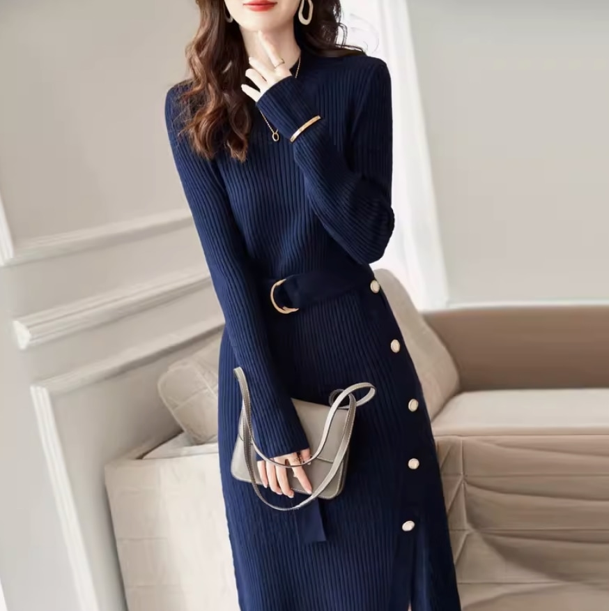 ワンピース 長袖 かわいい 大人可愛い きれいめ シンプル カジュアル 大人 上品 おしゃれ お洒落 大人女子 こなれ感 個性的 主役級 存在感 美容師 メイクアップアーティスト ネイリスト