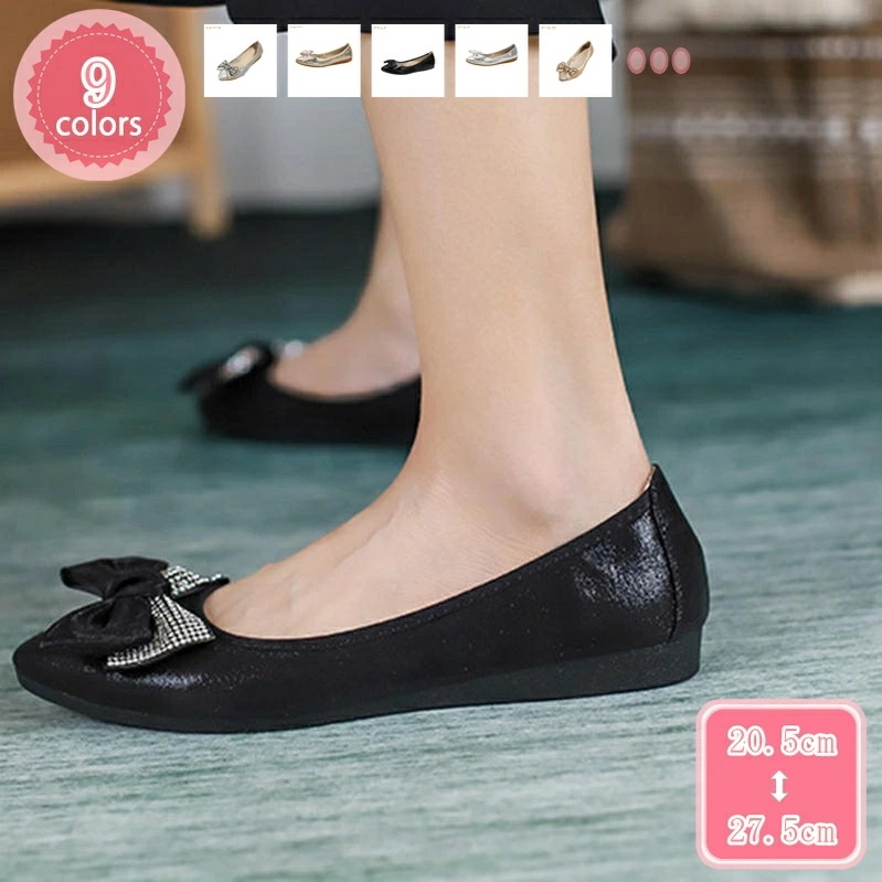 1000円OFFクーポン シューズ 美脚 甲浅 レディース 靴 くつ ポインテッドトゥ バレエシューズ レディースパンプス ローシューズ スリッポン パンプス ローヒール 痛くない フラット ペタンコ