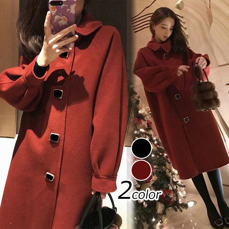 ラシャコート コート ジャケット レデイース40代コート厚手韓国風 ロング丈 パフスリーブ 中綿きれいめ長袖ロング丈アウター カジュアルウエア着痩せ