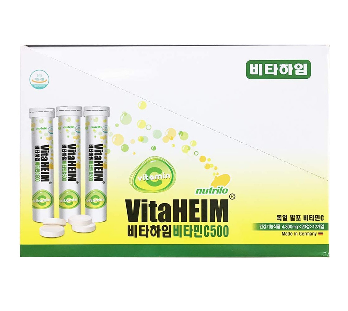 VITAHIM 発泡性ビタミンC500 20錠 x 12本入 ビタミン 栄養剤 甘酸っぱいビタミン 毎日飲む習慣を 疲れ取り ギフト 免疫力増進 抗酸化機能による炎症緩和 簡単にビタミン摂取でる 人気 7,743円