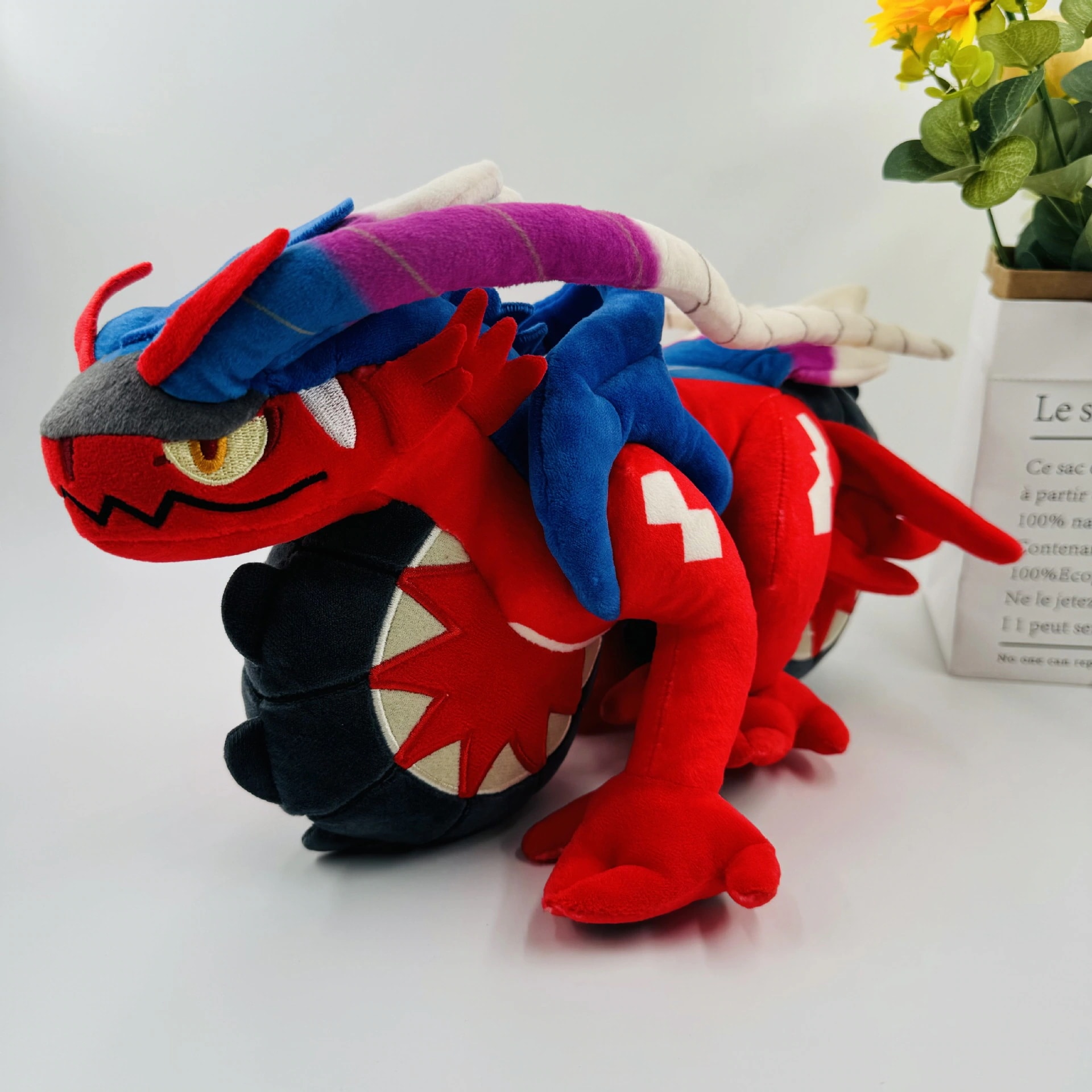 【迅速な出荷】36 cm赤色の神獣故レイトンオートバイの形態koraidon&miraidon plushぬいぐるみ