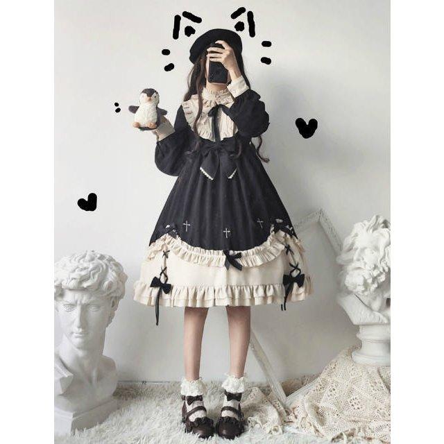 ワンピース コスチューム ゴシッ クゴスロリ クラシカル ロリー タ 長袖ワンピースドレス コスプ レ衣装 ゴシック ロリータ服