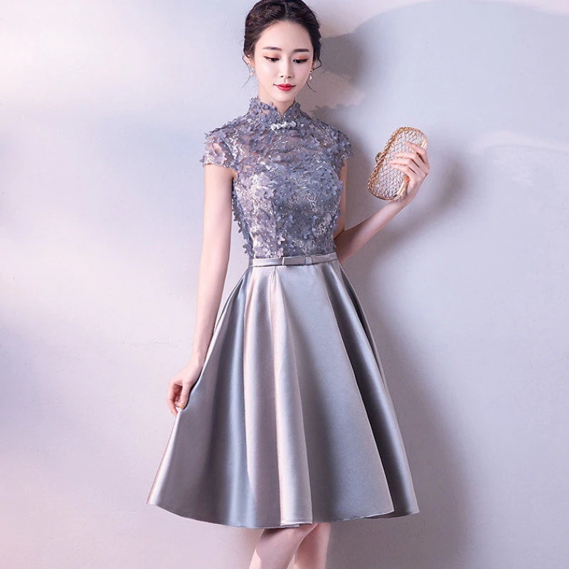 2024新しい夏のパーティードレスワンピース パーティースリムショートスリムバットミツバー誕生日学生ドレス