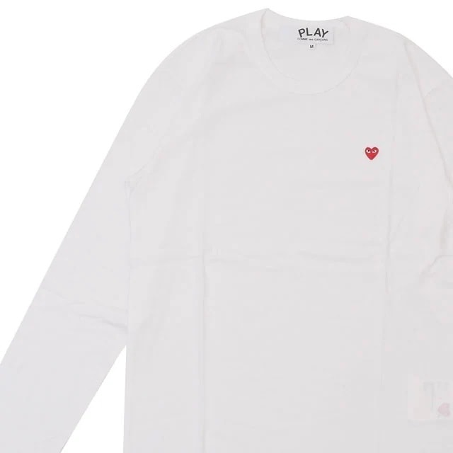 プレイ コムデギャルソン PLAY COMME des GARCONS SMALL RED HEART L/S TEE 長袖Tシャツ WHITE ホワイト 202-001223-030