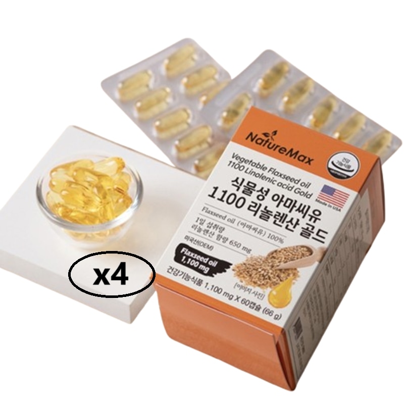 네이처맥스 식물성 아마씨유 1100 리놀렌산 골드 60캡슐x4 7,516円