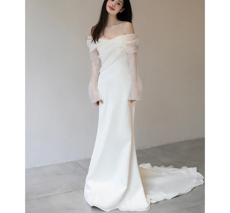 パーティードレス新入荷 高級感今週の割引は 25% オフです 結婚式ワンピース 花嫁ロングドレス ドレス ウェディングドレス 卒業式 司会者 演奏会 発表会 ワンピース ウェディングドレス 白 ロング