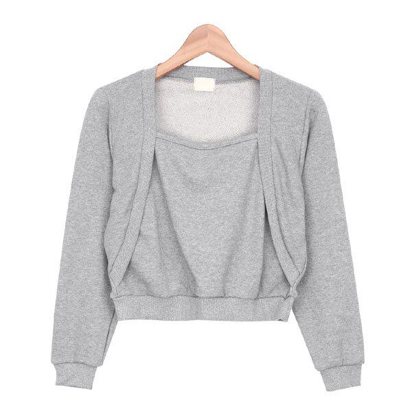 スウェットシャツ SNGT002 3COLOR 女性ボレロ 長袖Tシャツ 女性ファッション