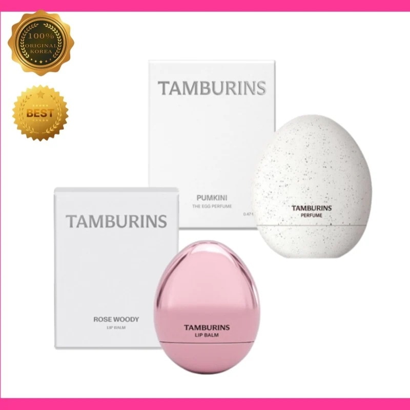 [韓国直送] TAMBURIN*S ギフトセット (エッグパフューム 14ml PUMKINI + エッグリップバーム 5g ROSEWOODY) 香水 リップ 保湿 プレゼント