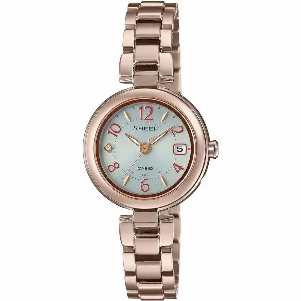 取寄品 正規品 CASIO腕時計 カシオ SHEEN シーン アナログ表示 ソーラー 日付カレンダー 丸形 SHW-7100TCG-7AJF レディース腕時計