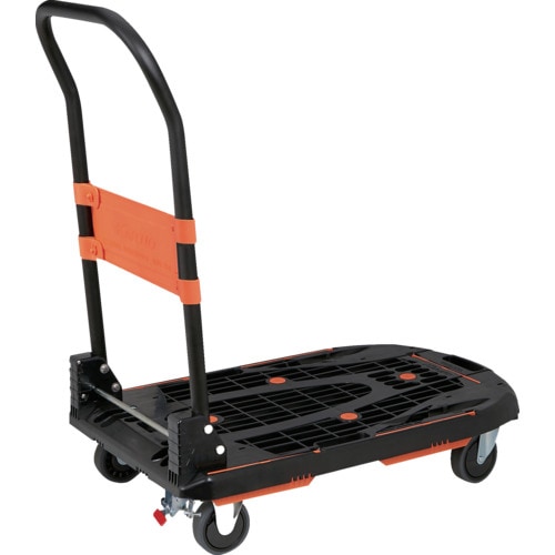 トラスコ中山 MPK-780-BK-SS 樹脂台車 カルティオ(新型) 780X490 折畳 スチールストッパー付（ブラック） MPK780BKSS