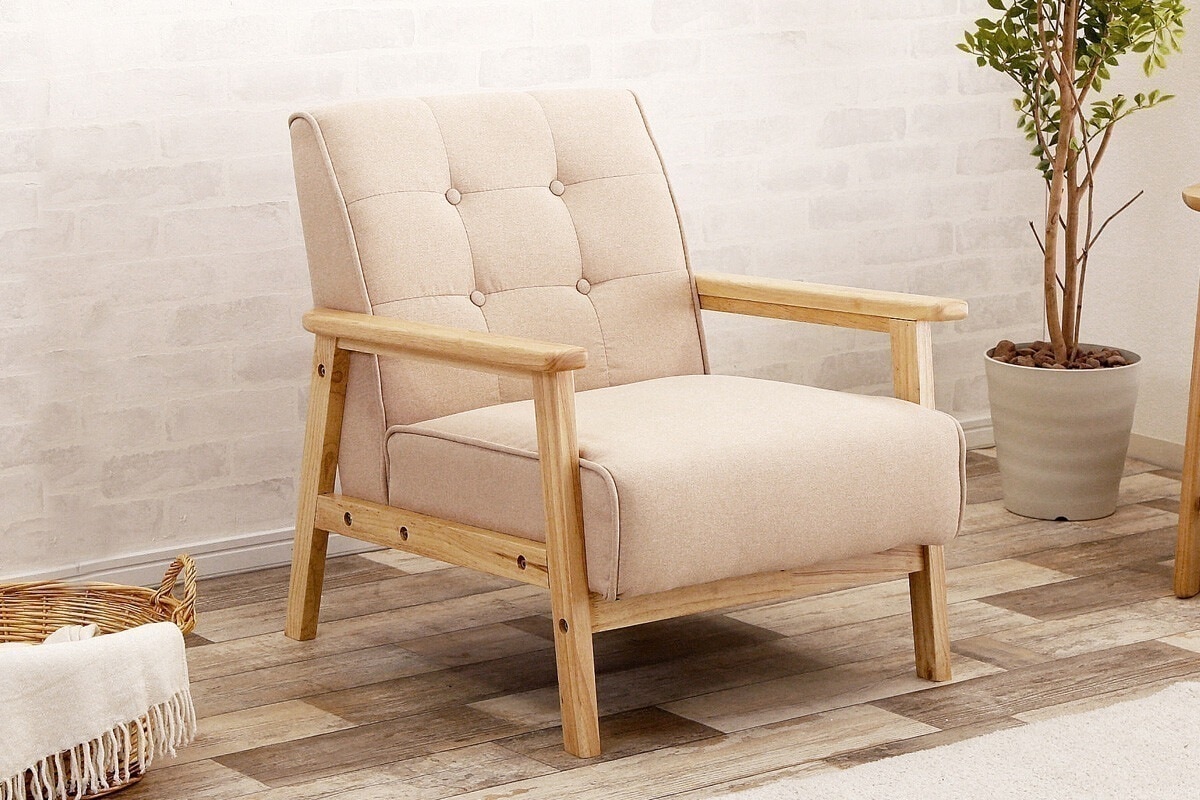 ソファー 1人掛け おしゃれ レトロ ヴィンテージ レザー ナチュラルモダン ファブリック パーソナルチェア 一人掛け