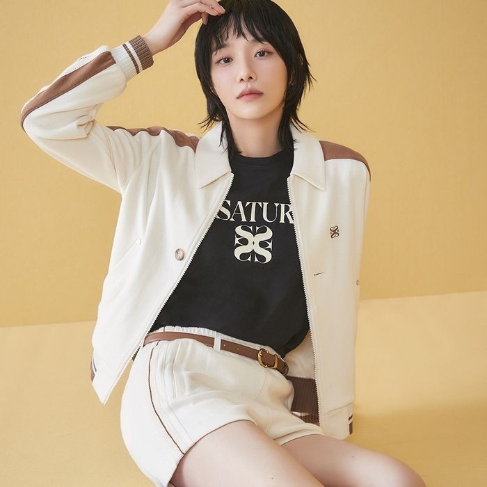 [パク·ギュヨン着用] リターン カラー トラック ジップアップ ジャケット (キャビア ブラック/ アート ブラック/ リゾート クリーム/ クラシック ネイビー)