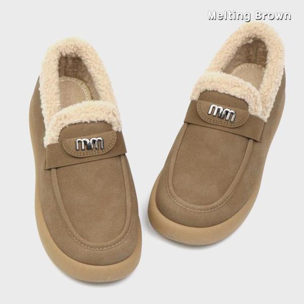 女性用フリースローファー 冬用スエードパンプス SS87