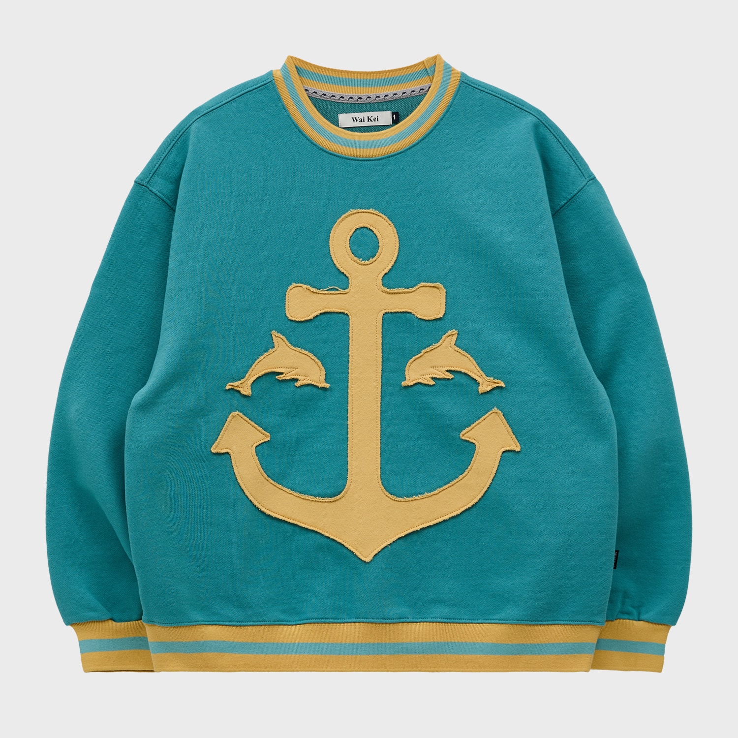 Marine aplique vintage sweatshirts SKYBLUE