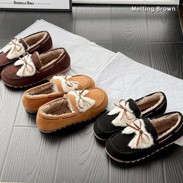 女性用冬ローファースエードファーシューズ SS88