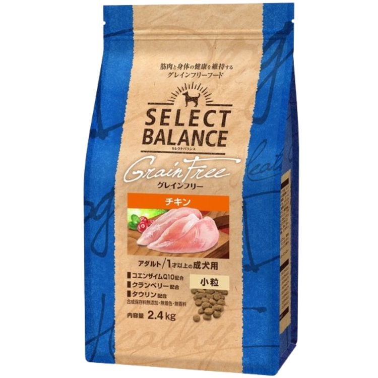 セレクトバランス グレインフリー アダルト アダルト チキン 小粒 1才以上の成犬用 2.4kg ドッグフード 栄養食 穀類不使用 食物アレルギー タウリン