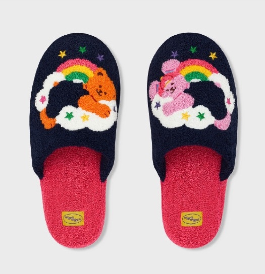 テリーホームスリッパ - Cloud Bear＆Bunny,屋内リビングルームの床間騒音