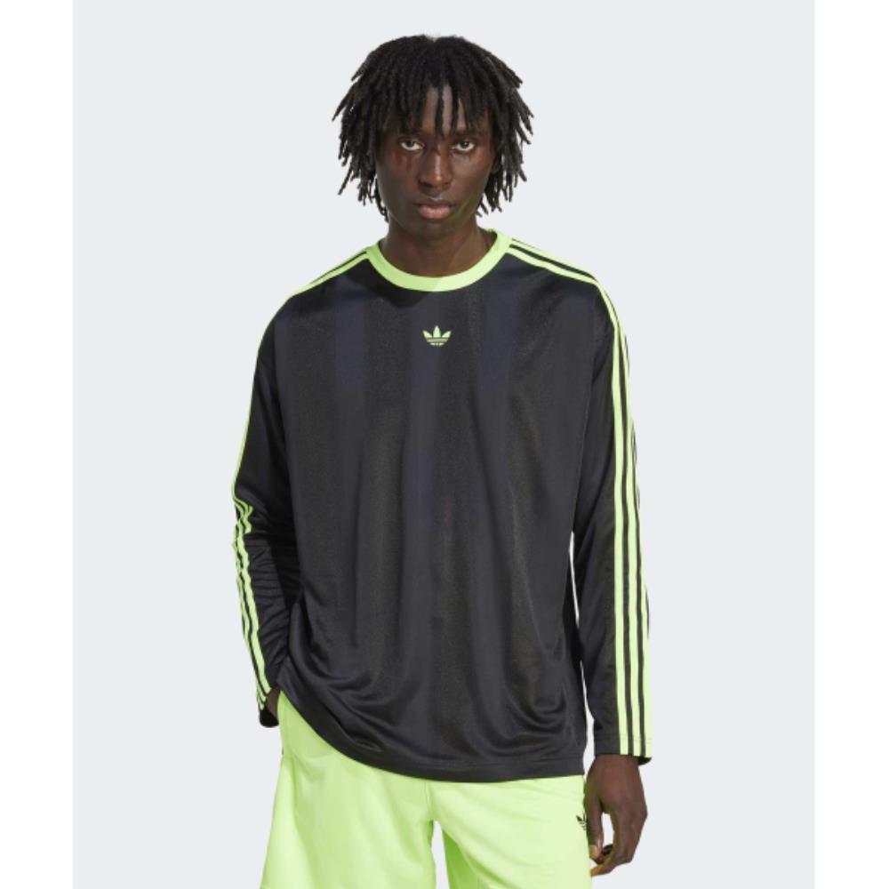 adidas Jacquard Long Sleeve Jersey Black Signal Green JX