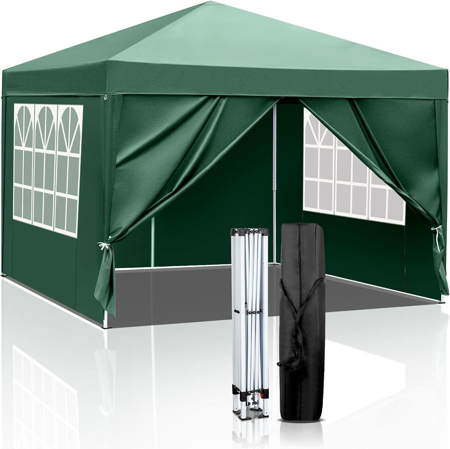 Tarp Tent, 9.8 x 6.6 ft (3 x 3 m), Includes 4 Side Sheets, One Touch, Storage Bag Included