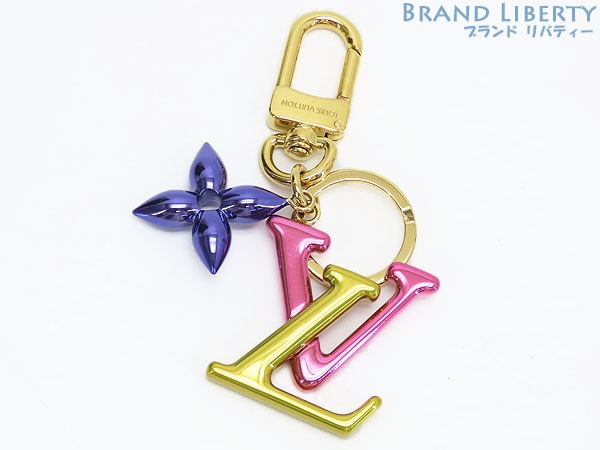 激レア未使用ルイヴィトンポルトクレLVニューウェーブチャームキーホルダーゴールドピンクパープルイエローM63749