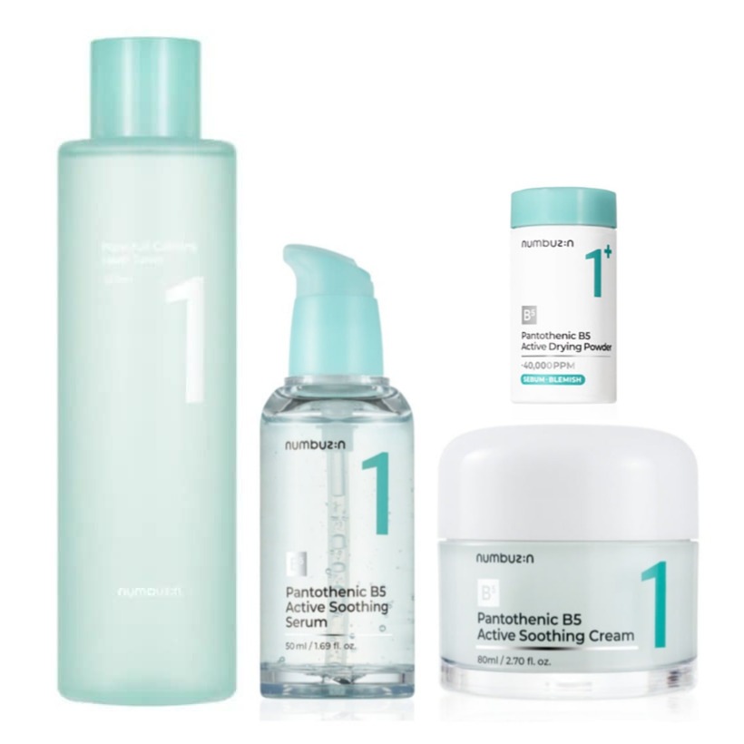 【1番 3種/4種セット】1番青草たっぷり93％整肌トナー300ml,1番パントテン酸セラム50ml, 1番スージングクリーム80ml,1番ドレッシングパウダー 7g /韓国コスメ