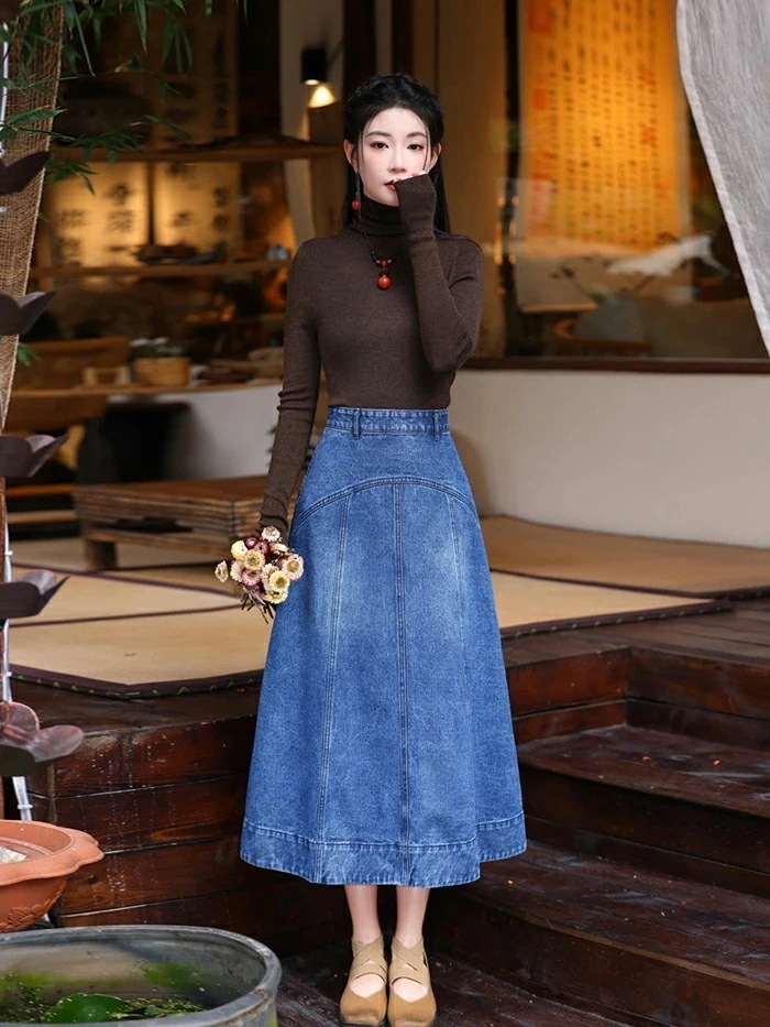 スカートその他 スカートフレアスカート ゆったり ファッション サムシング マキシ スカート aライン デニムスカート 大きいサイズ シンプル タイトスカート ジーンズ スカート ロングスカート デニ