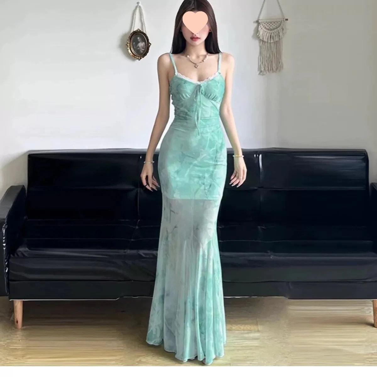 【超お得1つ買うと10個もらえる】メガ割ワンピース 夏の準備 プリントメッシュホルタードレス女性夏のビーチホリデーセクシーヒップロングドレス