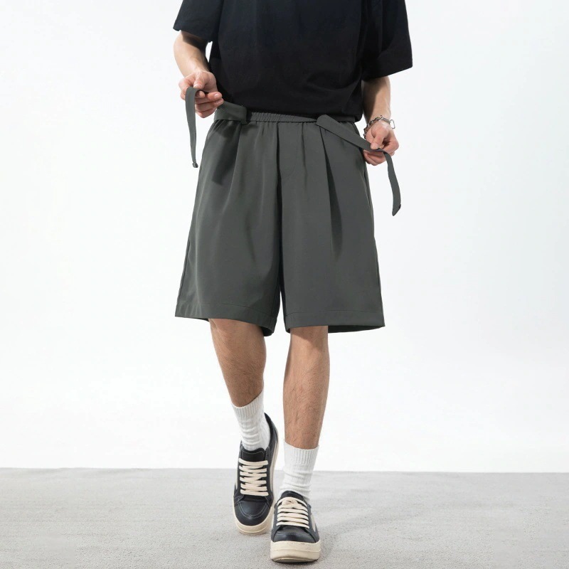 【超お得1つ買うと10個もらえる】メガ割接触冷感ボトムス メンズファッション カジュアルショートパンツ 夏 薄手 ウエスタンパンツ ゆったり ファイブポイント ミドルパンツ