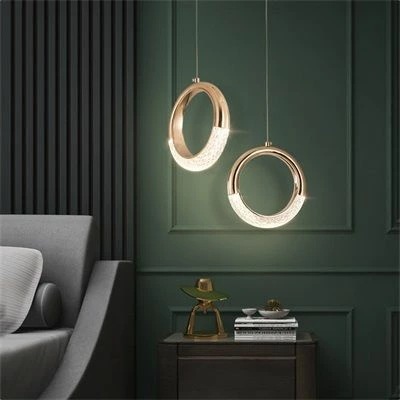 ペンダントライト 北欧 おしゃれ 現代 アイデア ビルトイン LED 円形 シャンデリア サークル 吊下げ灯 リビング キッチン ダイニング 洋室 玄関 寝室 天井照明器具 調色 引掛シーリング ダク