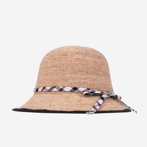 AK盆唐店 女性 つばの端 配色 ラフィア ブンゴジ DK46WBN010