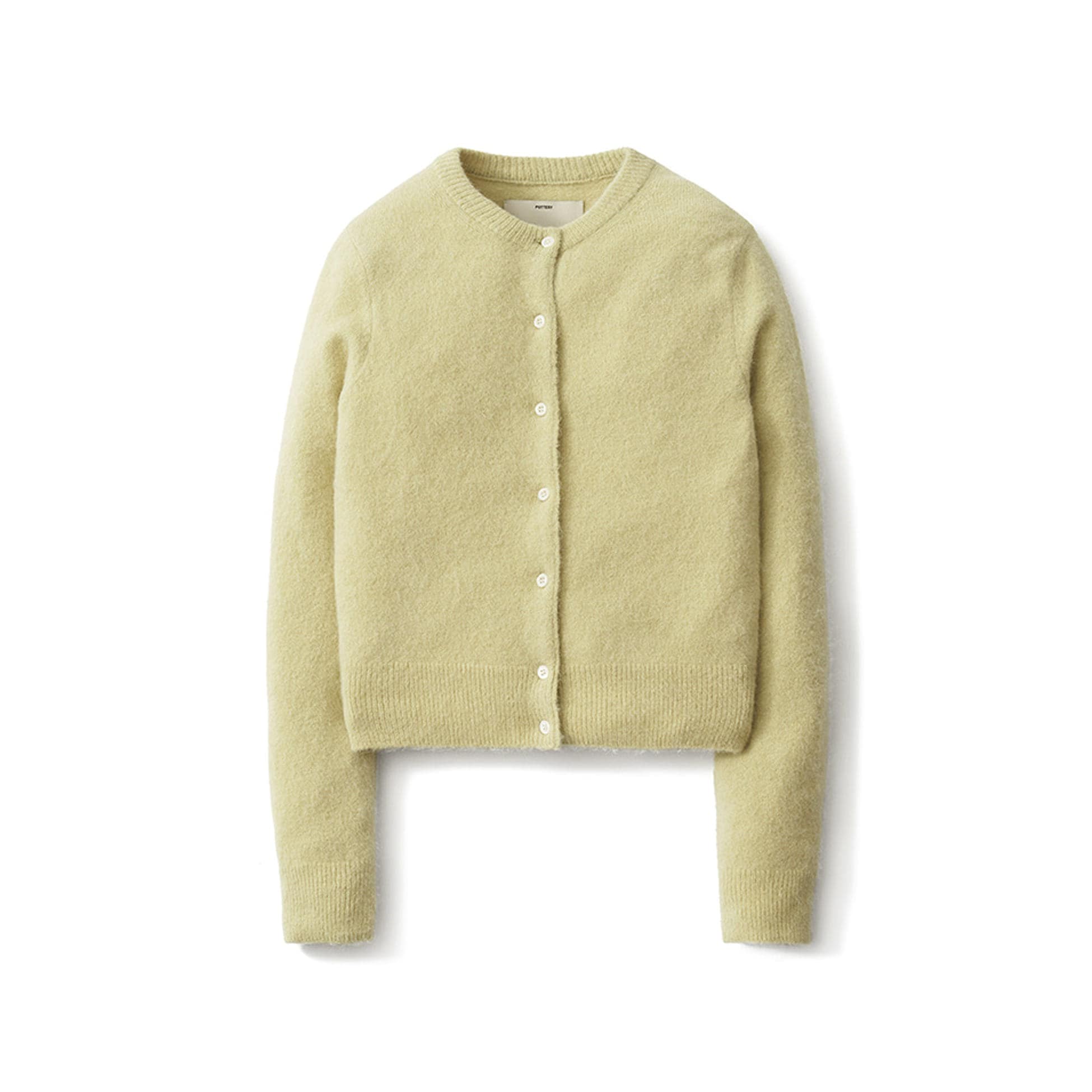 【POTTERY】 W ROUND NECK CARDIGAN : LIGHT GREEN