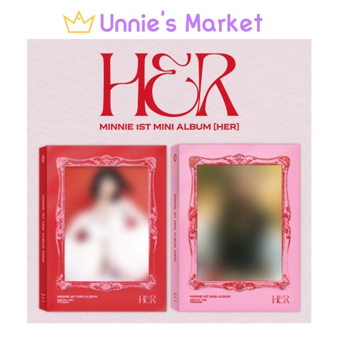 [NO POB/SET] MINNIE ((G)-IDLE) [HER] 1st Mini Album (Red Ver. / Pink Ver.) + Fan-made Photocard 1EA