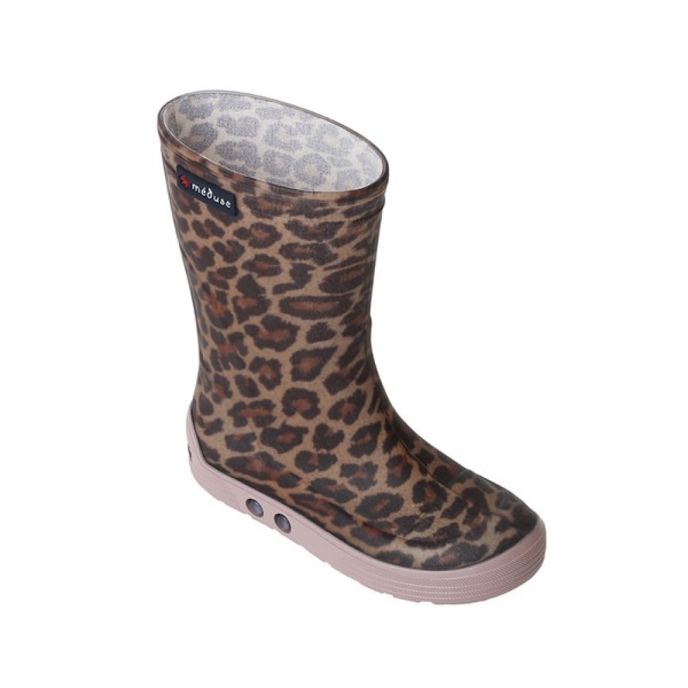 [Toebox] メデューズキッズエアディムレインブーツレオパード