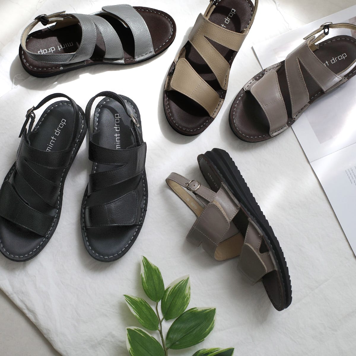 マジックテープ付きサンダルストラップ レディース