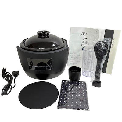 他サイト： 【展示品】長谷園 かまどさん電気 3合 ブラック SR-E111 伊賀焼土鍋 直火を再現 グッドデザイン賞ベスト100 肉厚構造の商品画像