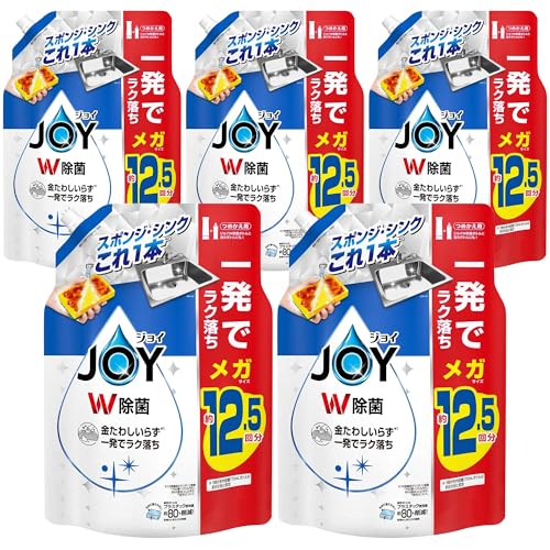 ジョイ W除菌 食器用洗剤 さわやか微香 詰め替え 1620mL×5袋 [大容量] [ケース品]