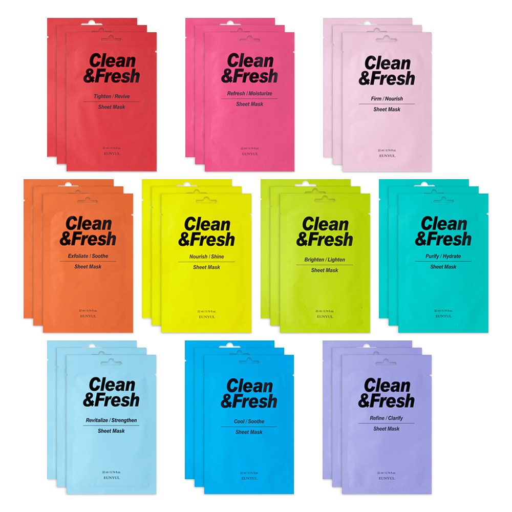 [大容量60枚] クリーンアンドフレッシュシート マスクパック 10種x3pセット2セット