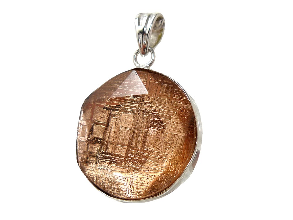 ギベオン ペンダントトップ 15mm ピンクゴールド 六芒星 ペンダント 隕石 シルバー925 アクセサリー メンズペンダント レディースペンダント パワーストーンペンダント 天然石ペンダント ペンダ