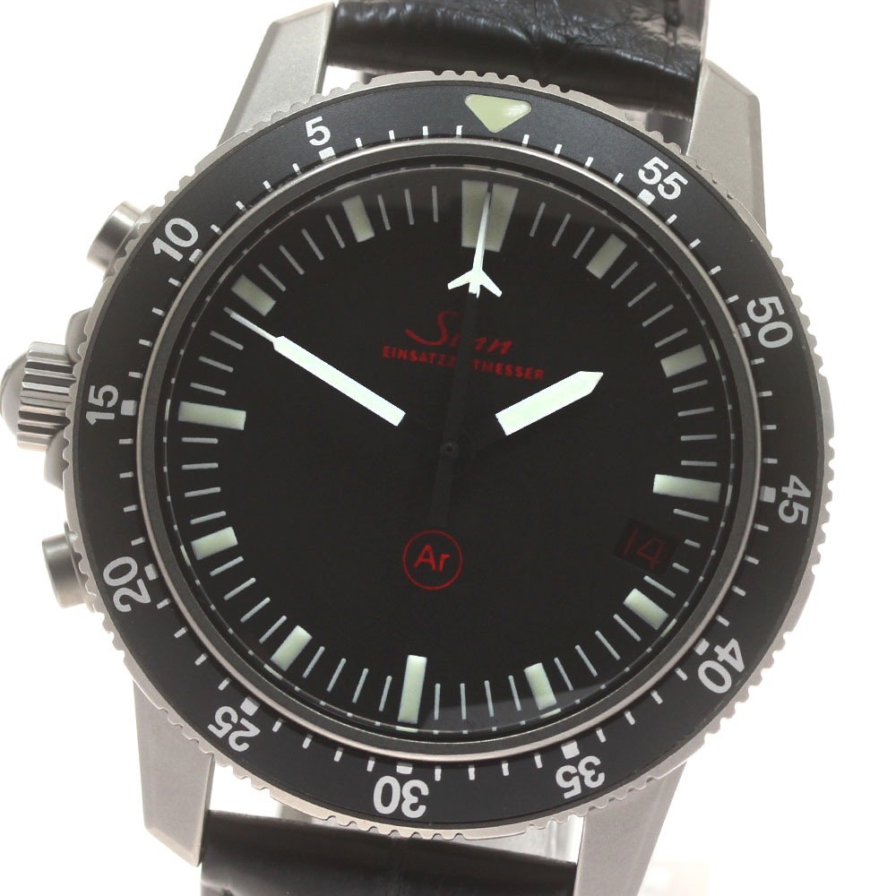 ジン Sinn 503.EZM-1 クロノグラフ デイト 自動巻き メンズ 良品 保証書付き_871907【中古】