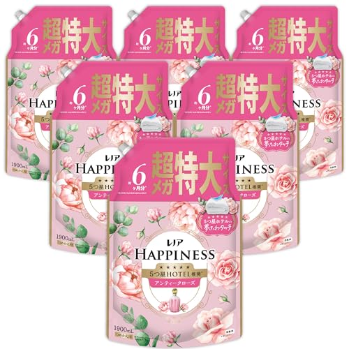 レノア Lenor ハピネス 夢ふわタッチ 柔軟剤 アンティークローズ 詰め替え 1900mL×6袋 [大容量] [ケース品]