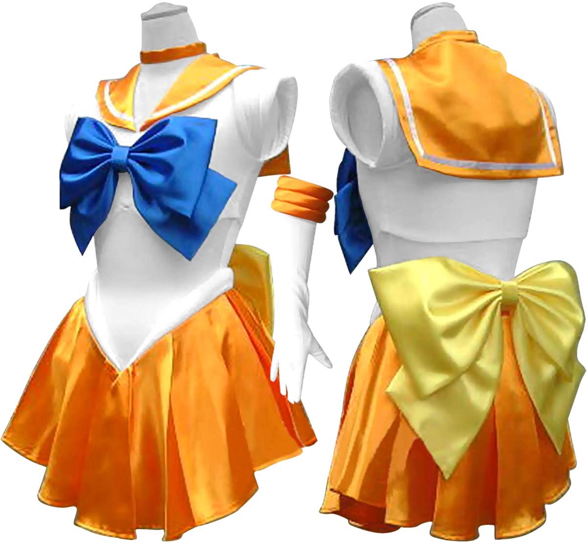 コスプレ 衣装 セーラー服美少女戦士 コスチューム豪華5点セット cos1038 (イエロー)