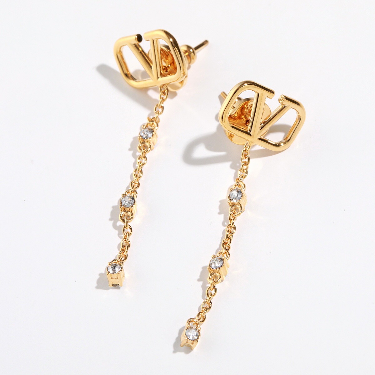 VALENTINO ヴァレンティノ ピアス 5W2J0W25YCW レディース Vロゴ クリスタル装飾 メタル アクセサリー MH5