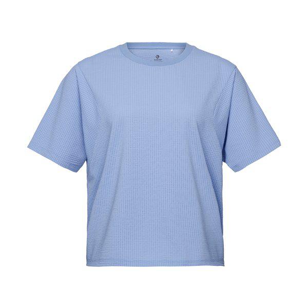 ブラックヤク 女性 シアサッカー ラウンド 半袖Tシャツ 2 L/BLUE 1BYTSMV508LB