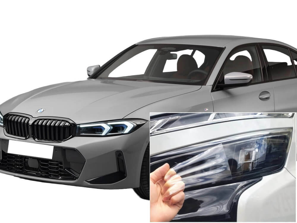 ヘッドライトプロテクションフィルム (BMW 3シリーズ セダン G20型後期) 車種専用 カット済み 左右セット ヘッドライト保護