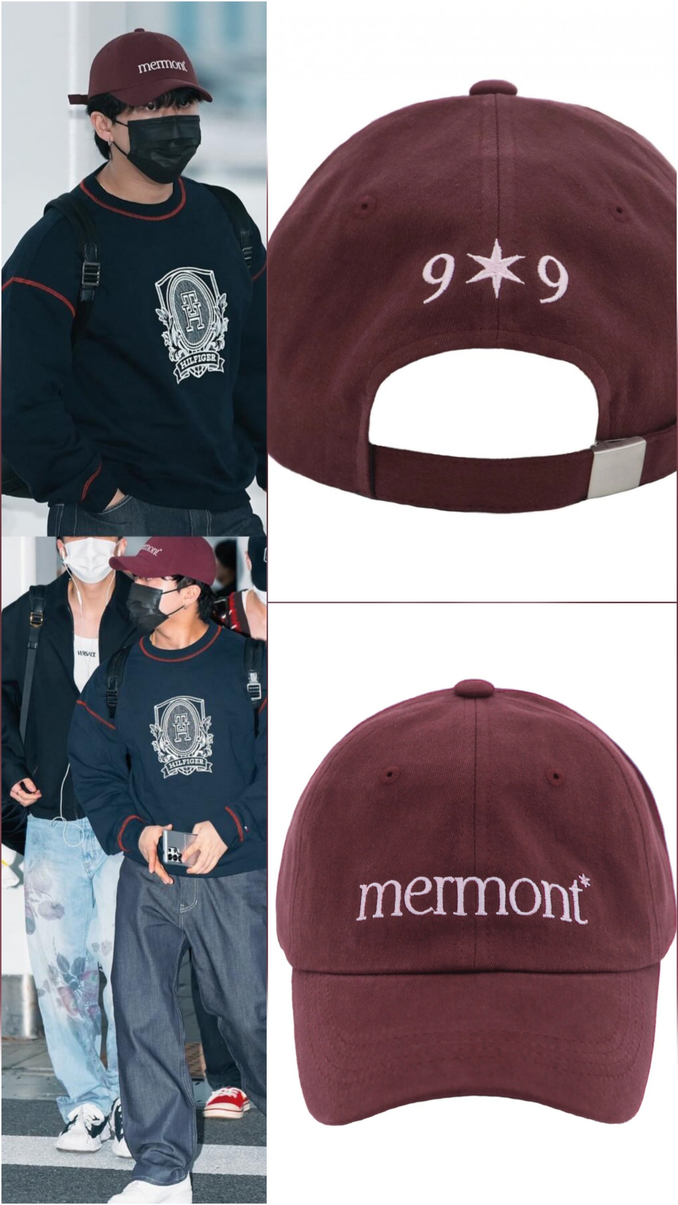 Mermont/Stray kids changbin wear/palette raw cap (burgundy) 5,740円