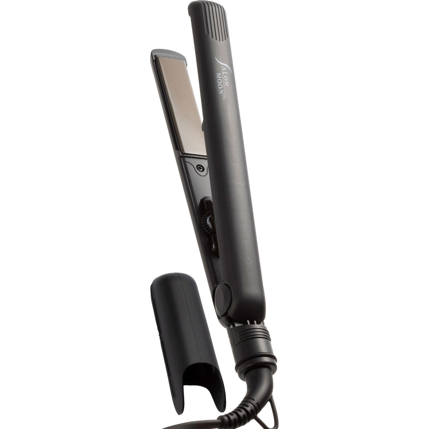 【秒速立ち上がり カバー付き 】SALONMOON (サロンムーン) イオン ストレート ヘアアイロン 24mm ブラック コテ チタンプレート ストレートアイロン メンズ 120℃ ～ 230℃ マ