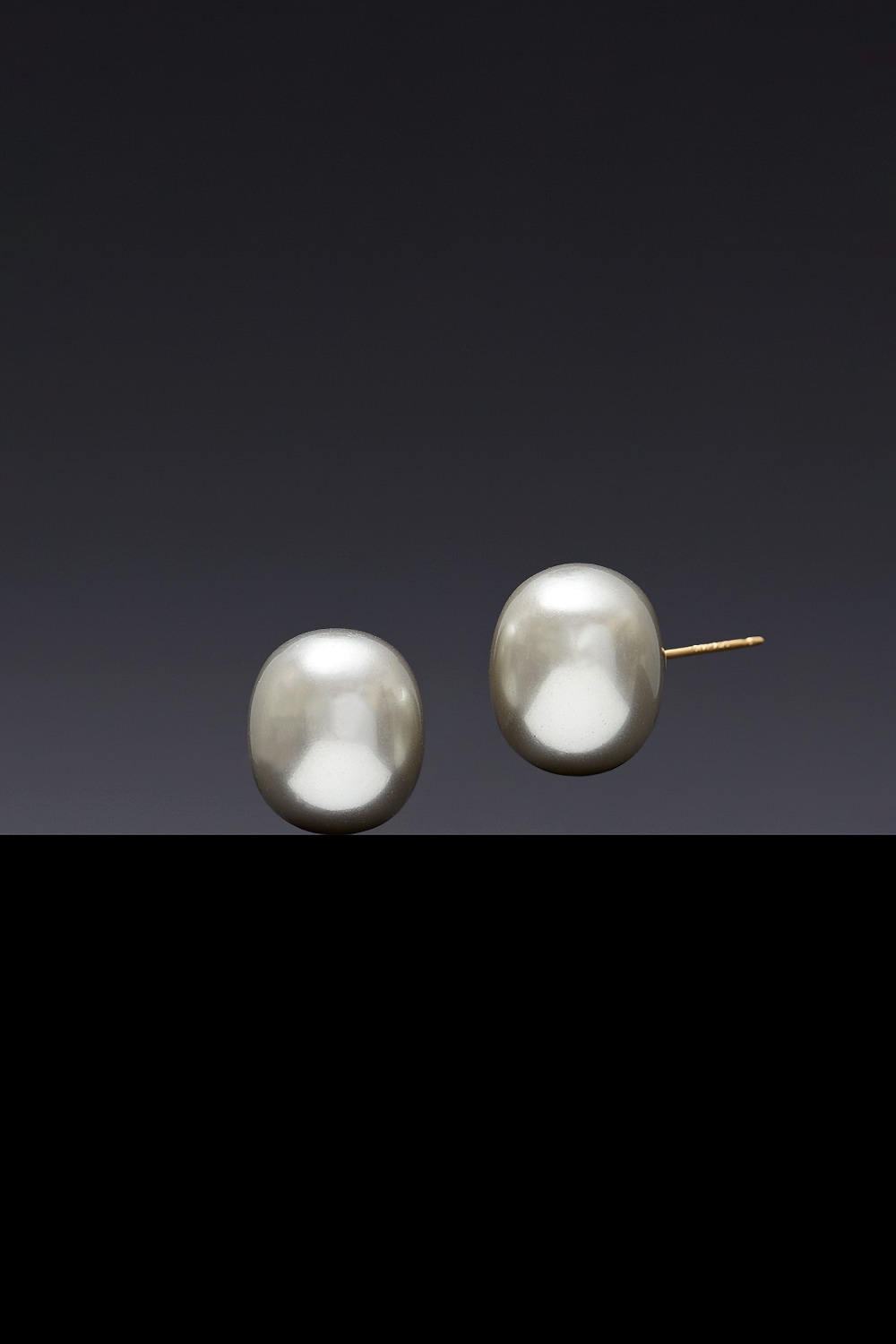 [HAZINA] 14mm Grey Pearl Earrings [Option-ｱﾍﾂ Earclip]