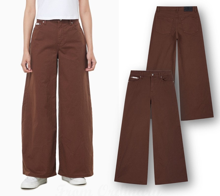 Womens Super Wide Leg Fit Chino Pants (44D615G-X8E)