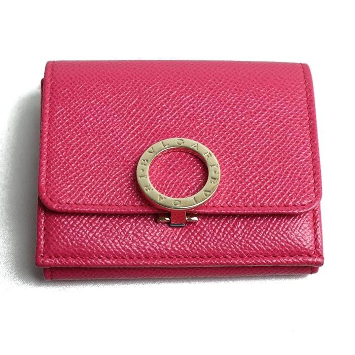 BVLGARI ブルガリ ブルガリ ブルガリ 三つ折り財布 ピンク 289063 レディース 中古